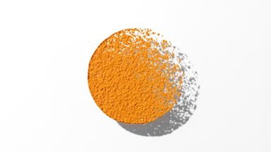 Orange Powder Shadow on Crisp White Background