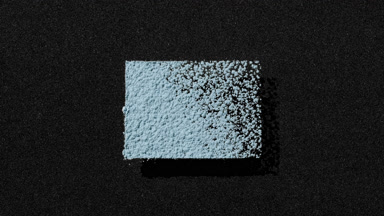Blue Powder Rectangle on Black Backdrop