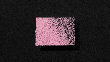 Pink Powder Rectangle on Black Surface