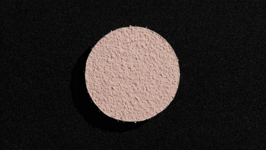 Beige Powder Circle on Black Canvas