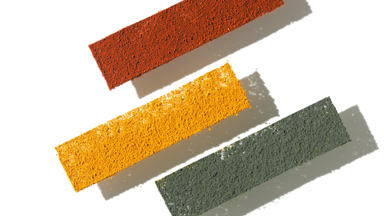 Colorful Powder Stripes on Transparent Surface with Shadows