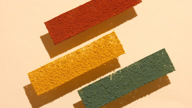 Colorful Powder Stripes on Transparent Surface in Tan