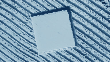 Pale Blue Powder Surface with Square Engraving and Shadows