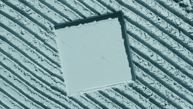 Pale Cyan Powder Surface with Pressed Square Outline and Light