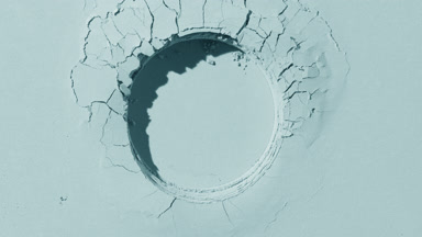 Shifting Shadows on Pale Cyan Powder with Round Imprint