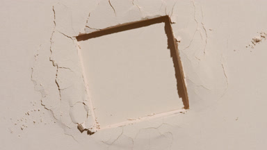 Beige Powder Surface with Stamped Square Mark and Shadows