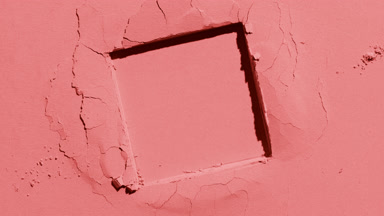 Red Powder Layer with Square Imprint and Moving Shadows