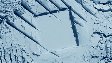 Pale Blue Powder Surface with Chaotic Marks and Shifting Shadows
