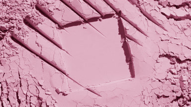 Pastel Pink Powder Surface with Square Imprint and Shadows