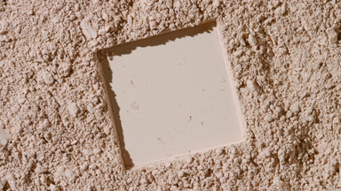 Beige Natural Powder Surface with Square Engraving and Shadows