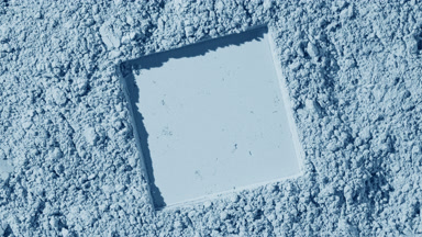 Pale Blue Natural Powder Surface with Pressed Square Outline