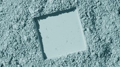 Pale Cyan Natural Powder Surface with Square Pressed Mark
