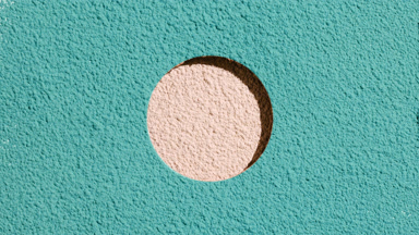 Beige Round Hole Revealing Natural Powder Texture