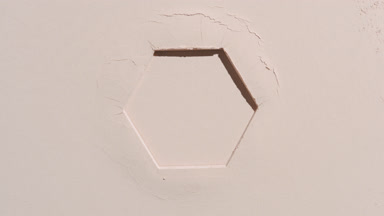 Beige Pressed Powder with Hexagonal Imprint and Shadows