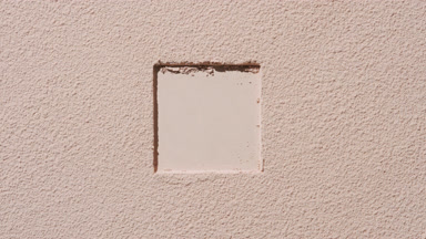 Beige Powder Surface with Square Imprint and Dynamic Shadows
