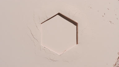 Evenly Spread Beige Powder with Hexagonal Imprint