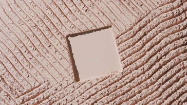 Illuminated Beige Powder Furrows with Square Engraving