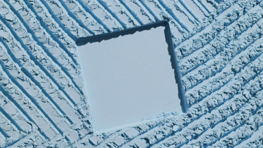 Pale Blue Powder with Square Imprint and Shadows