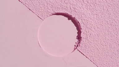 Changing Shadows on Pastel Pink Powder with Round Imprint
