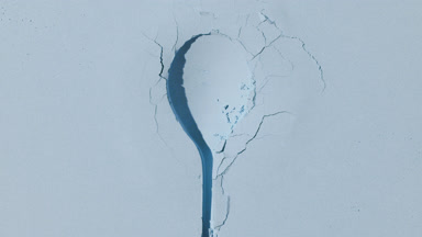 Pale Blue Powder Layer Featuring Spoon Imprint and Shadows