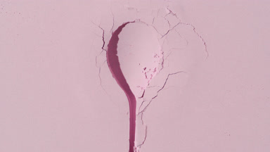 Pastel Pink Powder Surface with Spoon Imprint, Shifting Shadows