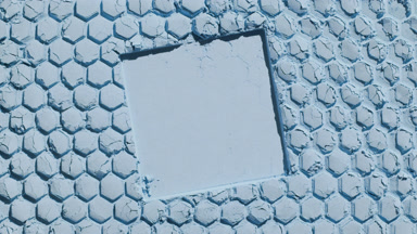 Pale Blue Powder with Honeycomb Pattern and Dynamic Shadows