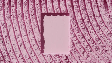 Pastel Pink Powder Furrows with Rectangular Imprint and Shadows