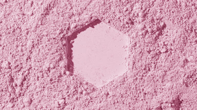 Pastel Pink Powder Surface with Hexagonal Imprint and Shadows