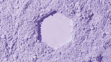 Dynamic Shadows on Violet Powder Surface with Hexagonal Imprint