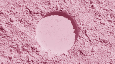 Pastel Pink Powder Surface with Round Imprint and Shadows