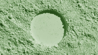 Pale Green Powder Surface with Round Imprint and Light Dynamics