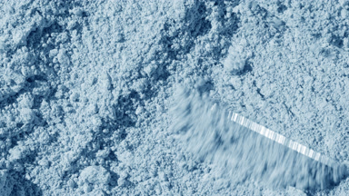 Pale Blue Powder Surface Agitated with Palette Knife