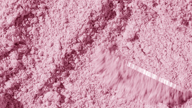 Rose-Colored Powder Surface Swirled with Knife