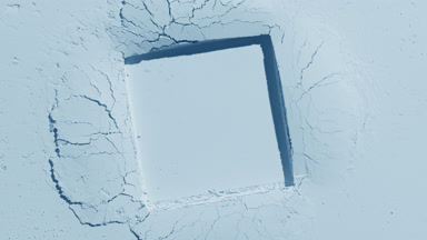 Pale Blue Powder with Stamped Square Mark and Shadows