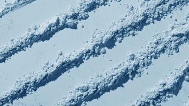 Pale Blue Powder with Parallel Knife Trails and Shadows