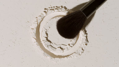 Beige Powder Surface with Brush and Dynamic Lighting