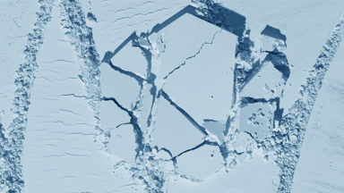 Pale Blue Powder Surface with Knife Trail