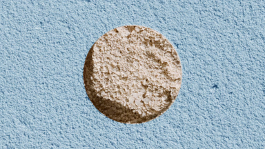 Beige Powder Texture Revealed Beneath Blue Sifted Layer