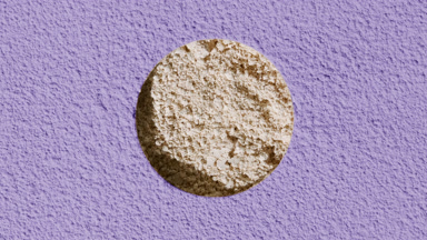 Beige Powder Texture Through Violet Hole with Moving Light