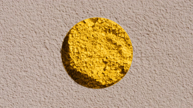 Yellow Powder Texture Revealed Through Beige Surface Opening
