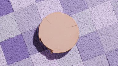 Beige Powder Shadow on Purple Mosaic Background