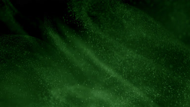 Scattered Green Dust Particles in the Air