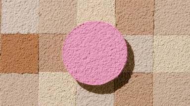 Pink Sifted Powder with Tiled Squares for Branding
