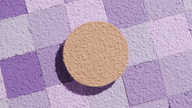 Beige Sifted Powder on Geometric Purple Mosaic