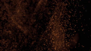 Slowly Drifting Yellow Dust Cloud on Black