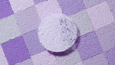 Pastel Violet Powder Swirling Over Purple Mosaic