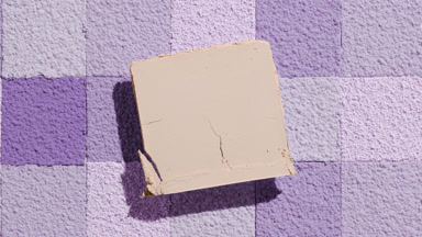 Beige Powder Square with Violet Mosaic Background