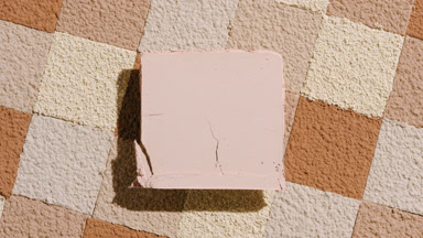 Beige Powder Square Over Beige to Brown Mosaic