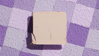 Beige Pressed Powder with Purple Mosaic Background