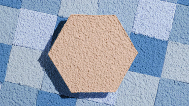Beige Sifted Powder Hexagon on Blue Mosaic